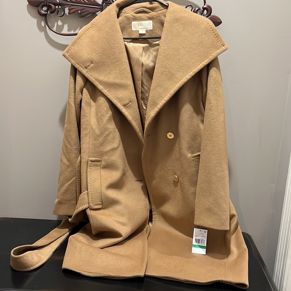 Brand New Michael Kors Dark Camel Wool Coat - Picture 3 of 3